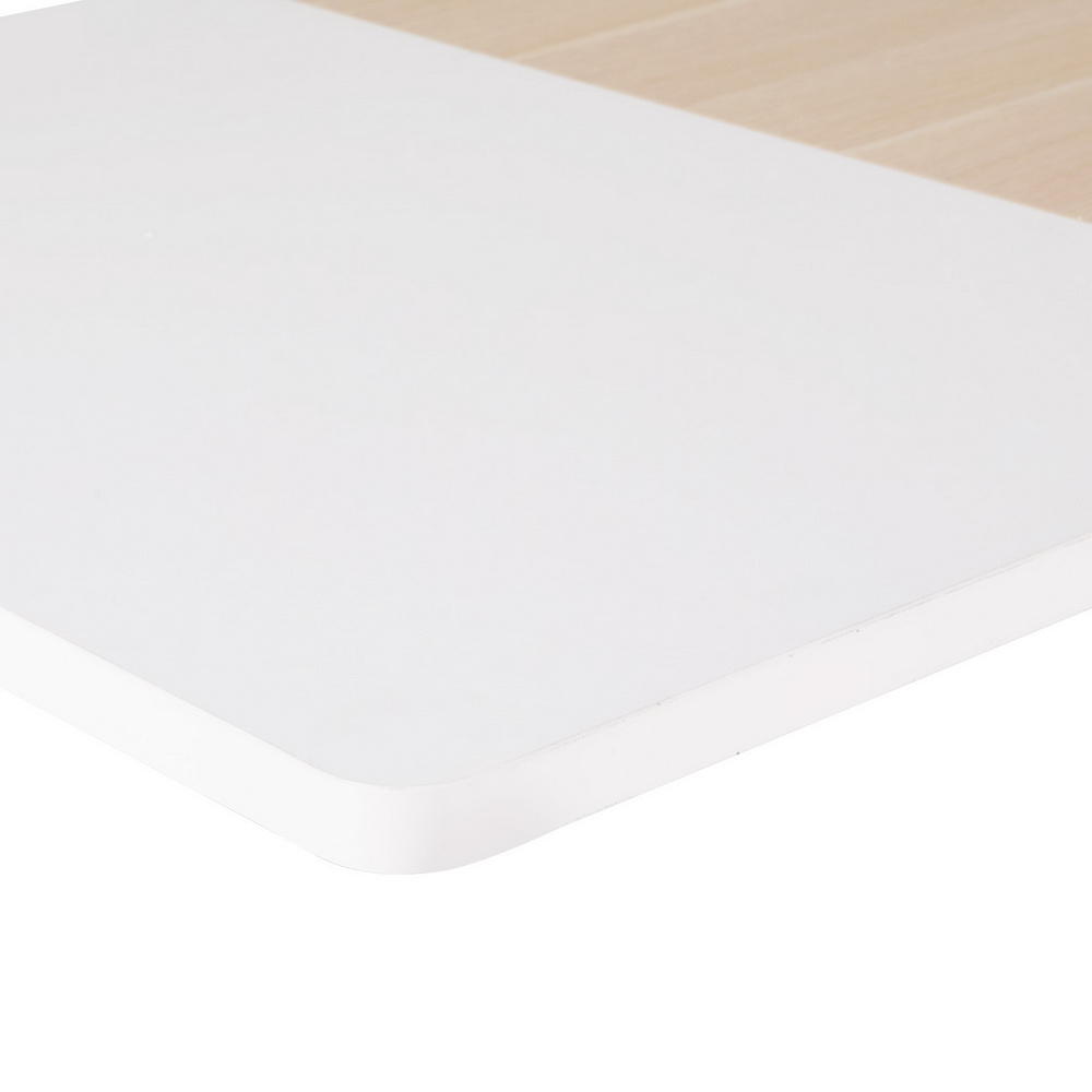 环保桌面 预钻孔设计 现代拼接色 自然纹理 120cm x 60cm x 2.5cm 防刮表面 舒适工作空间 易于清洁 适配电动桌架