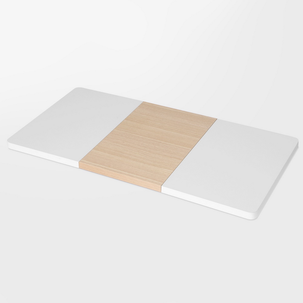 环保桌面 预钻孔设计 现代拼接色 自然纹理 120cm x 60cm x 2.5cm 防刮表面 舒适工作空间 易于清洁 适配电动桌架